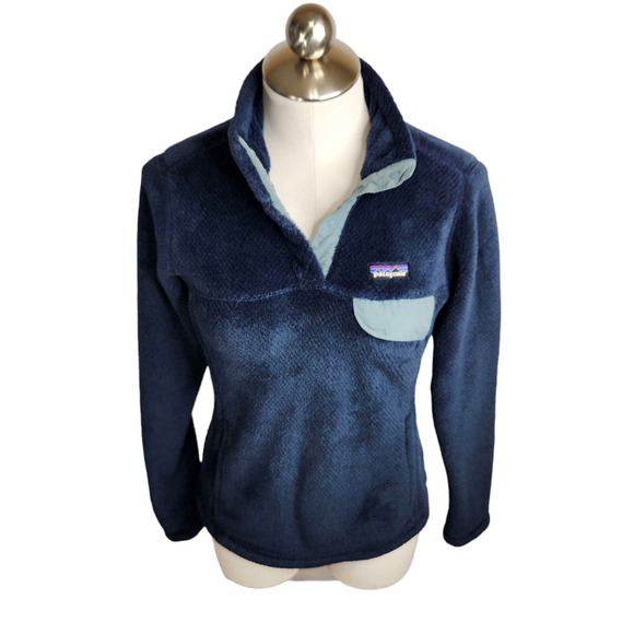Patagonia‎ Re-Tool Snap-T Pullover Womens Small Navy Blue - Picture 1 of 13